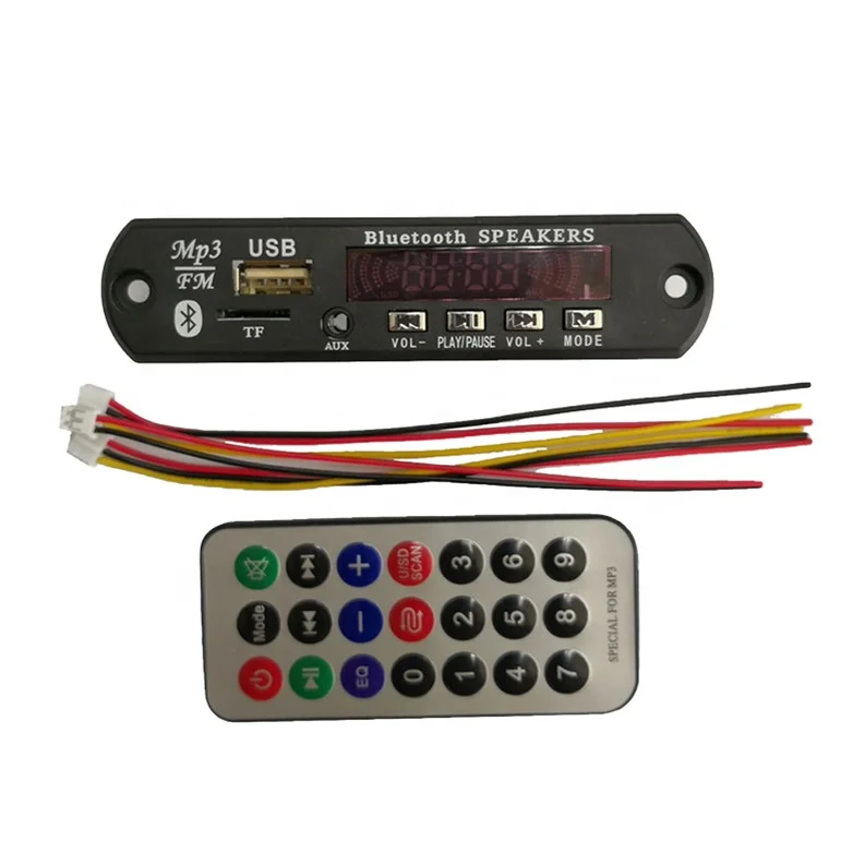 

12V USB Sound Module Radio With SD Card Radio Slot MP3 Decoder Board, Black