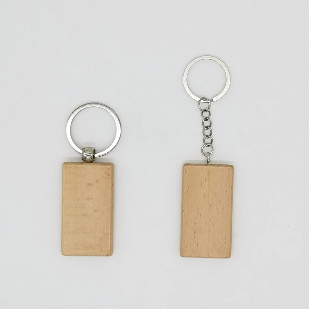 Wanuocraft Plain Wooden Key Ring Holder Keyring Carving Engraved Custom