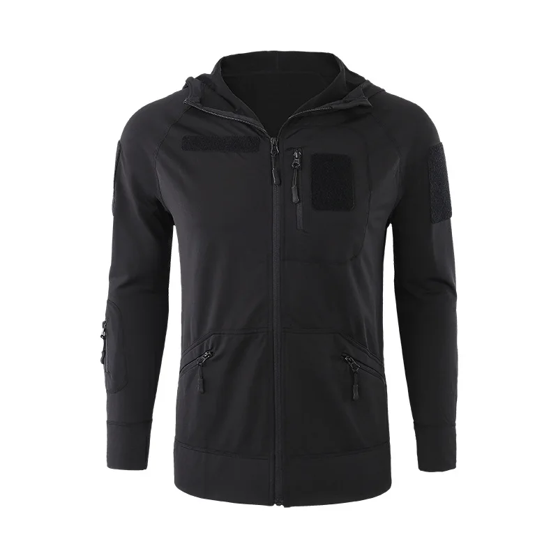 

Windproof 100% poly black rain hooded wholesale polyester jackets for men casual