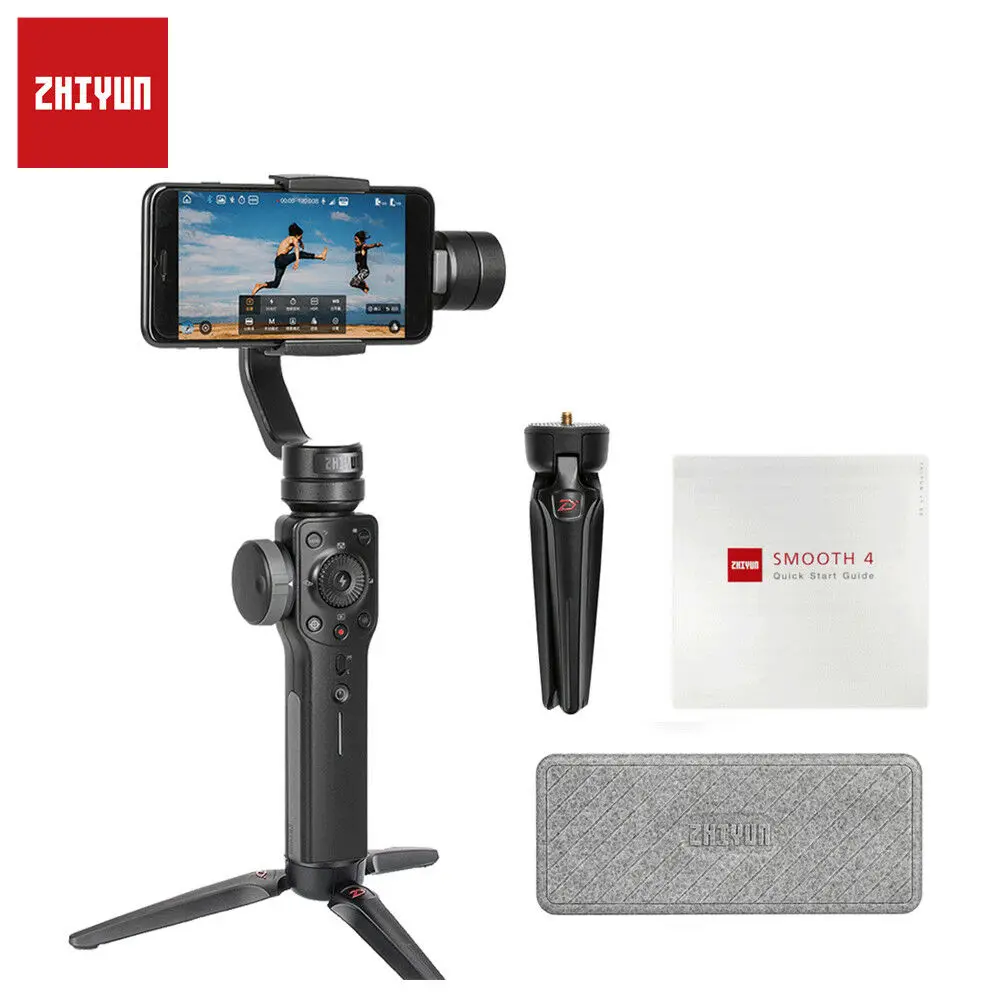 

Free Shipping Zhiyun Smooth 4 3-Axis Handheld Smartphone Gimbal Stabilizer For Video Shooting, Black