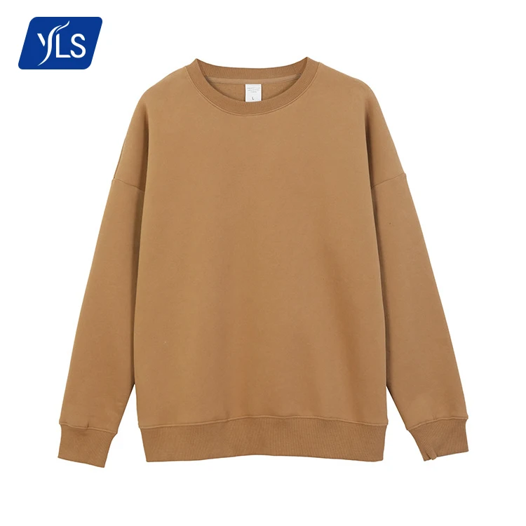 

YLS Mens Print On Demand Clothing 330 gsm Fleece Custom Embroidery Graphic Oversized Urban Unisex Crewneck Sweatshirt