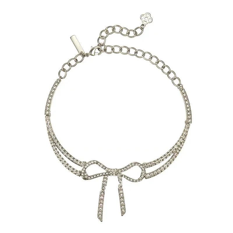 

Full bowknot double clavicle chain