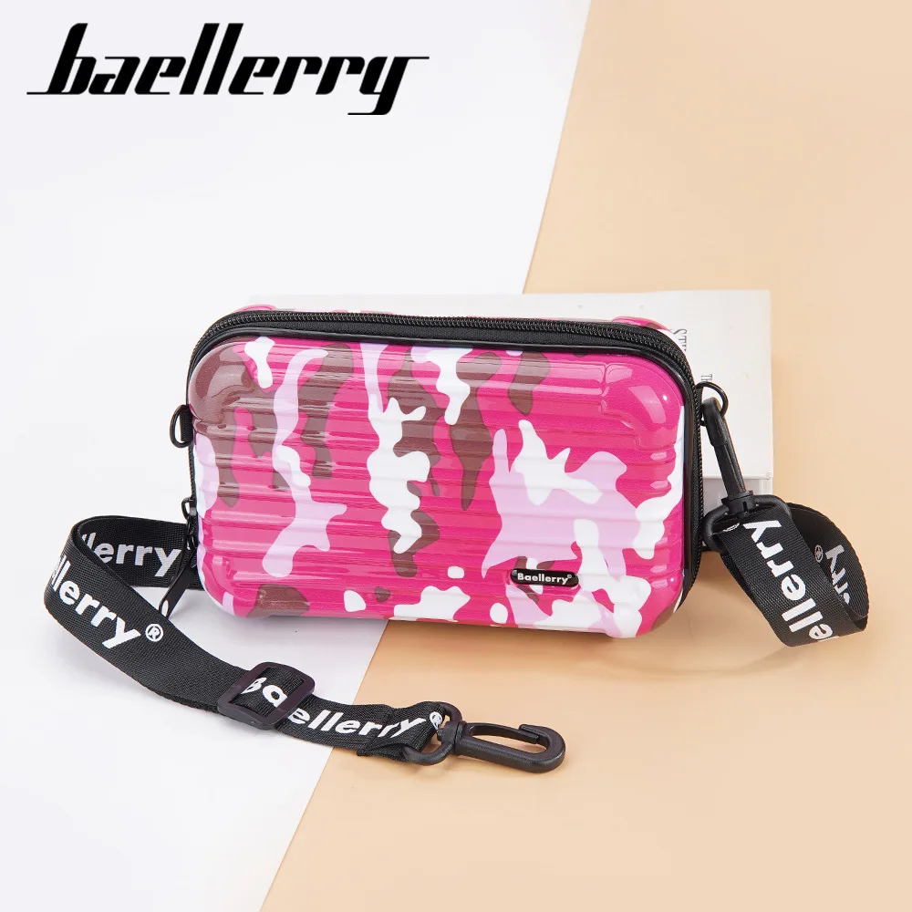 

baellerry Abs + PC Travel Makeup Cosmetic bag fashion camouflage print small mini green single strap shoulder bag for women 2023