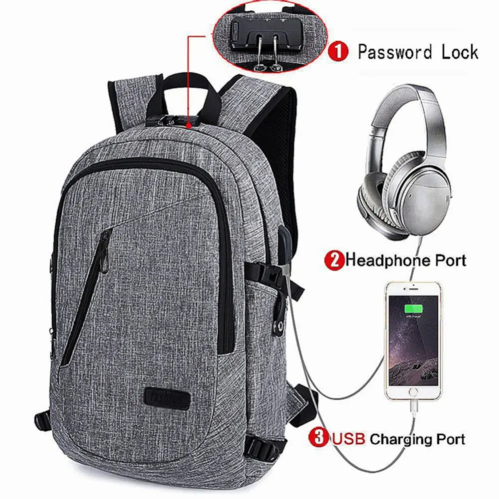 

Hot selling antitheft backpack shenzhen hmt anti-theft mens usb with charger port anti shock waterproof shoulder laptop bag, Black/blue/grey/purple