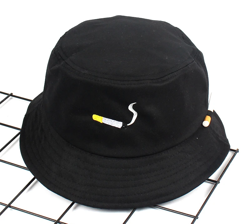 

black bucket hat fishing custom embroidery bucket hats bulk logo chapeau bob cigarette holder bucket hat with cigarette hole, Many