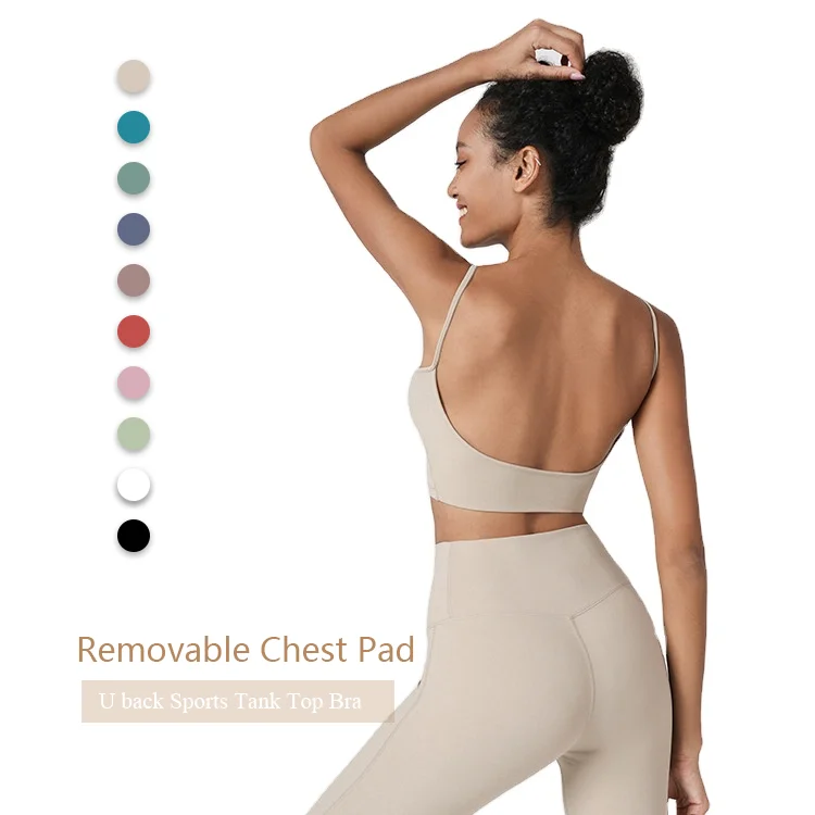 

Ladies Multicolor 10 Colors U Back Fitness Active Crop Tops Sport Tank Top