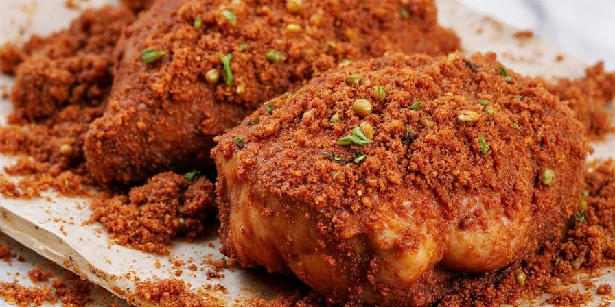Testing rub on small chicken piece