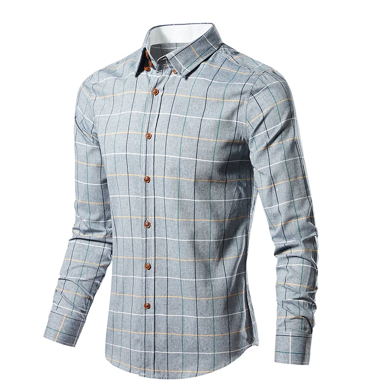 Wholesale mens long sleeve check men%27s+shirts 100%cotton men shirt casual striped formal office chemises tuxedo shirts for men