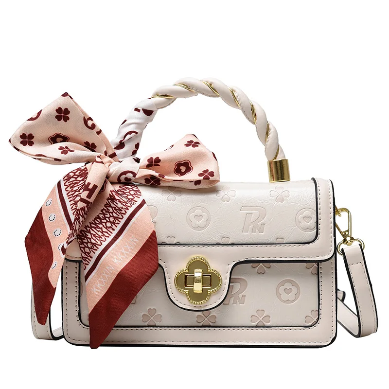 

2021 Autumn New Presbyopia Small Square Bag Ladies Korean Fashion Pearl Chain Anti-Theft Lock Shoulder Bag, 2 colors