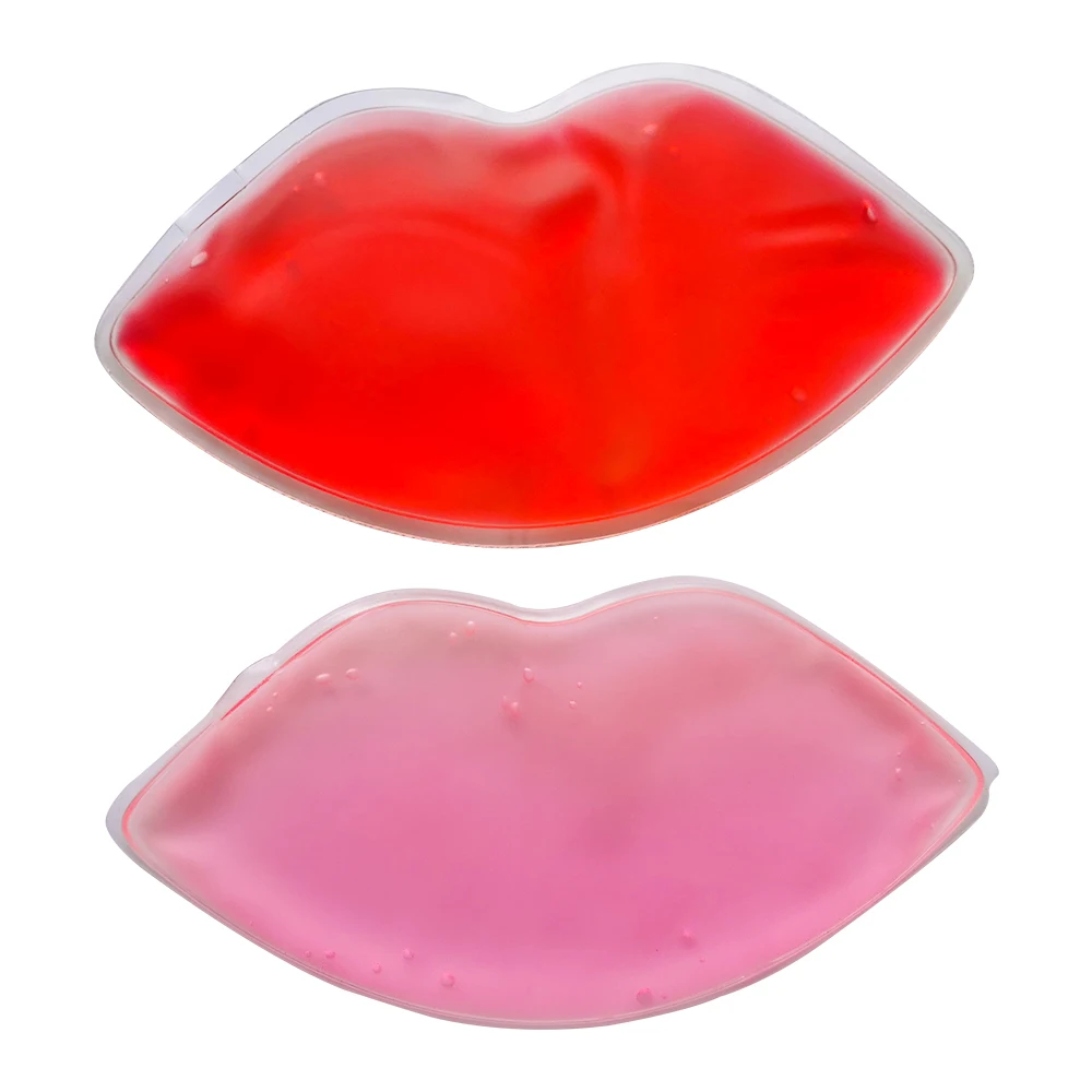 Custom Cosmetic Gift Reusable Lip Shaped Hot Cold Packs Flexible Lip ...