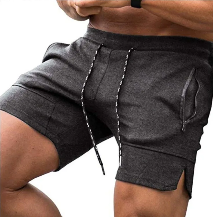 

Wholesales 7'' Inch Cotton Workout Shorts Mesh Fitness Men's Gym Shorts With Pockets, 6 color options