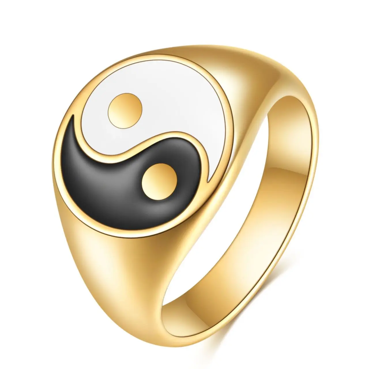 

Qings mens stainless steel ring Chunky Balance Yin Yang Rings