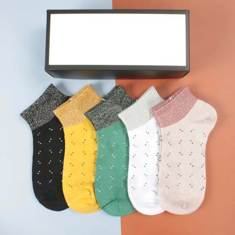 

Outdoor Women Designer Socks with Logo Fashion Candy Color Girls Short Sock