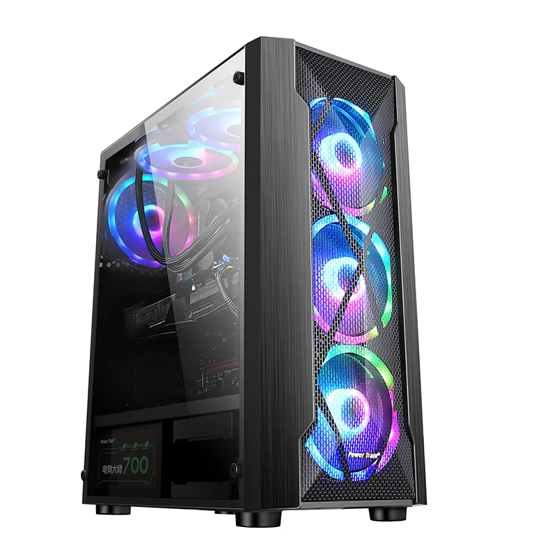 

Don't Miss Power Train Fierce Dragon RGB Tower Transparent Case Gaming Computer Case PC, Black