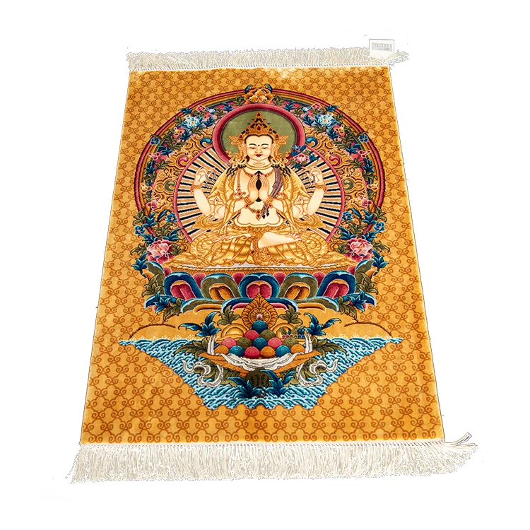 

Handmade Art 2*3 ft Hand Made Chinese Made Buddhism Hand Knotted Silk Tapestry for Wall Hanging