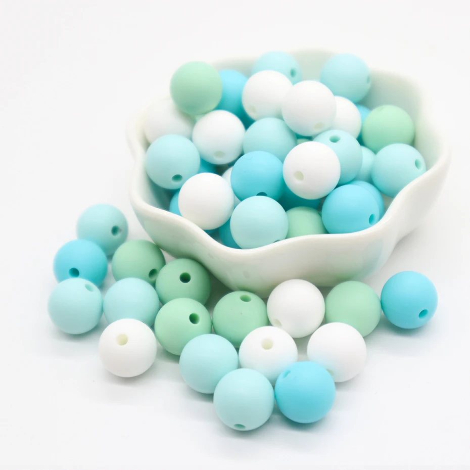 

Wholesale silicone bpa free loose beads for jewelry making, 56 colors or custom