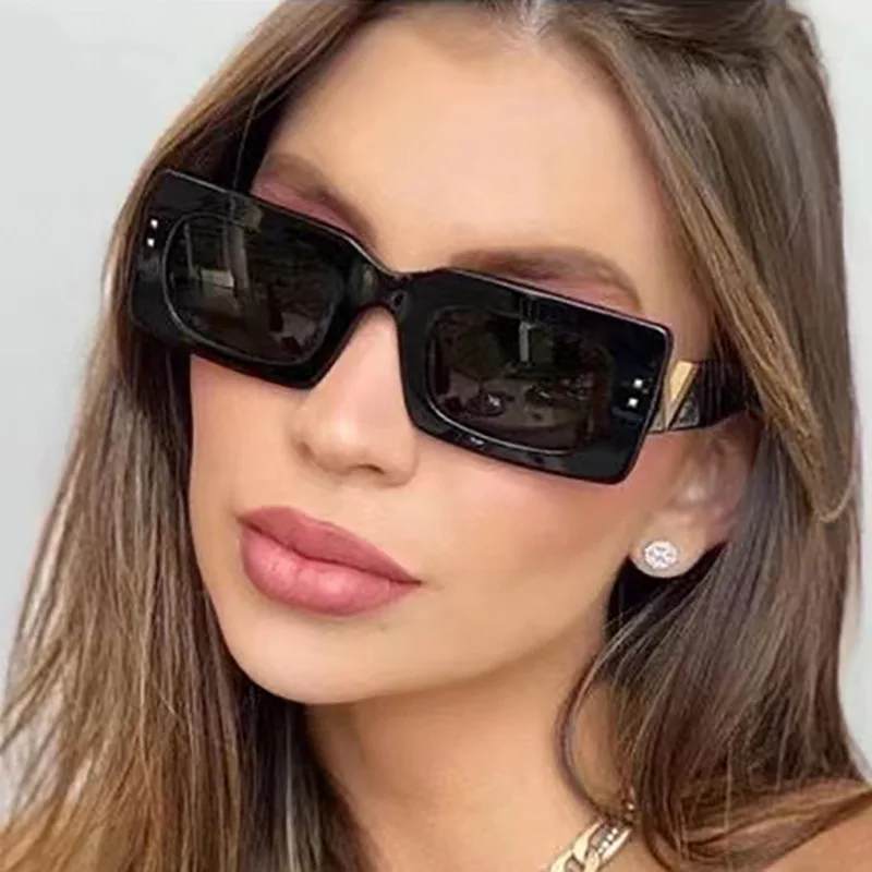 

18118 Custom Square Sunglasses Women Designer Vintage Black Rectangle Sun Glasses Fashion Shades Sunglasses Uv400