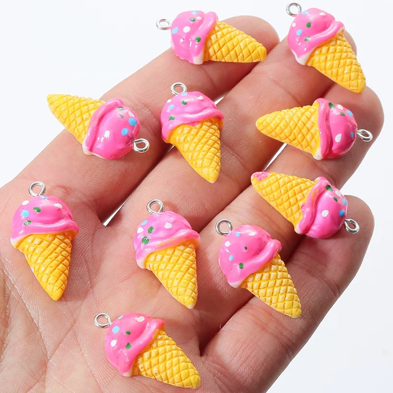 

Kawaii Mini Resin Ice Cream Slime Charms Pendants For Jewelry Making Handmade Necklace Charms DIY Jewelry Accessories