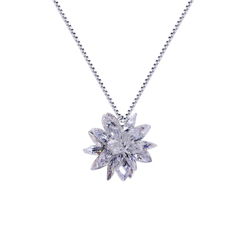 

2020 Wholesale New Fashion Custom Pendant Chain Jewelry Gifts Snowflake Zircon Necklace For Women & Girls