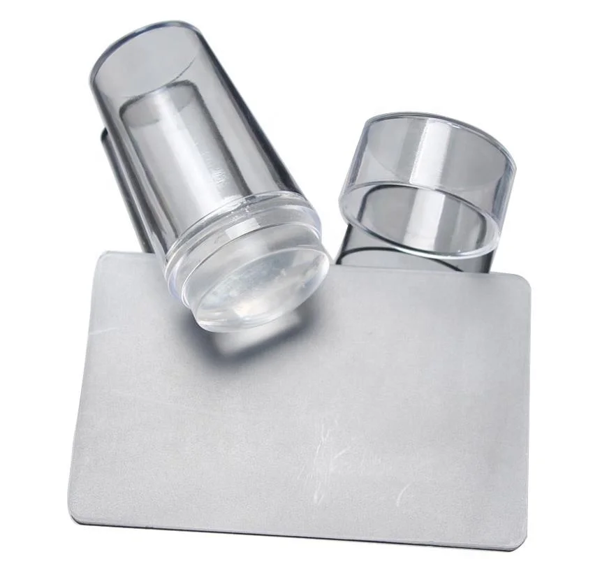 

High quality clear Jelly Silicone with Scraper tool for Nail Stamp plate