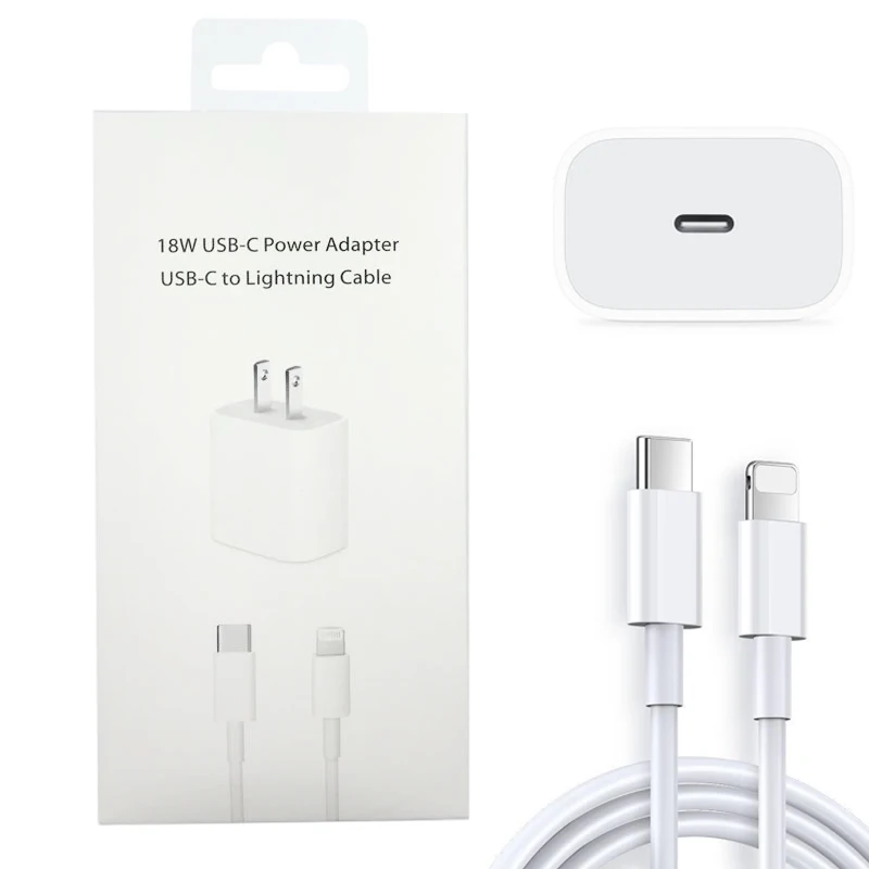 

China factory 18W USB-C Power Adapter with PD Cable 9V2A Fast Charging for Apple phone