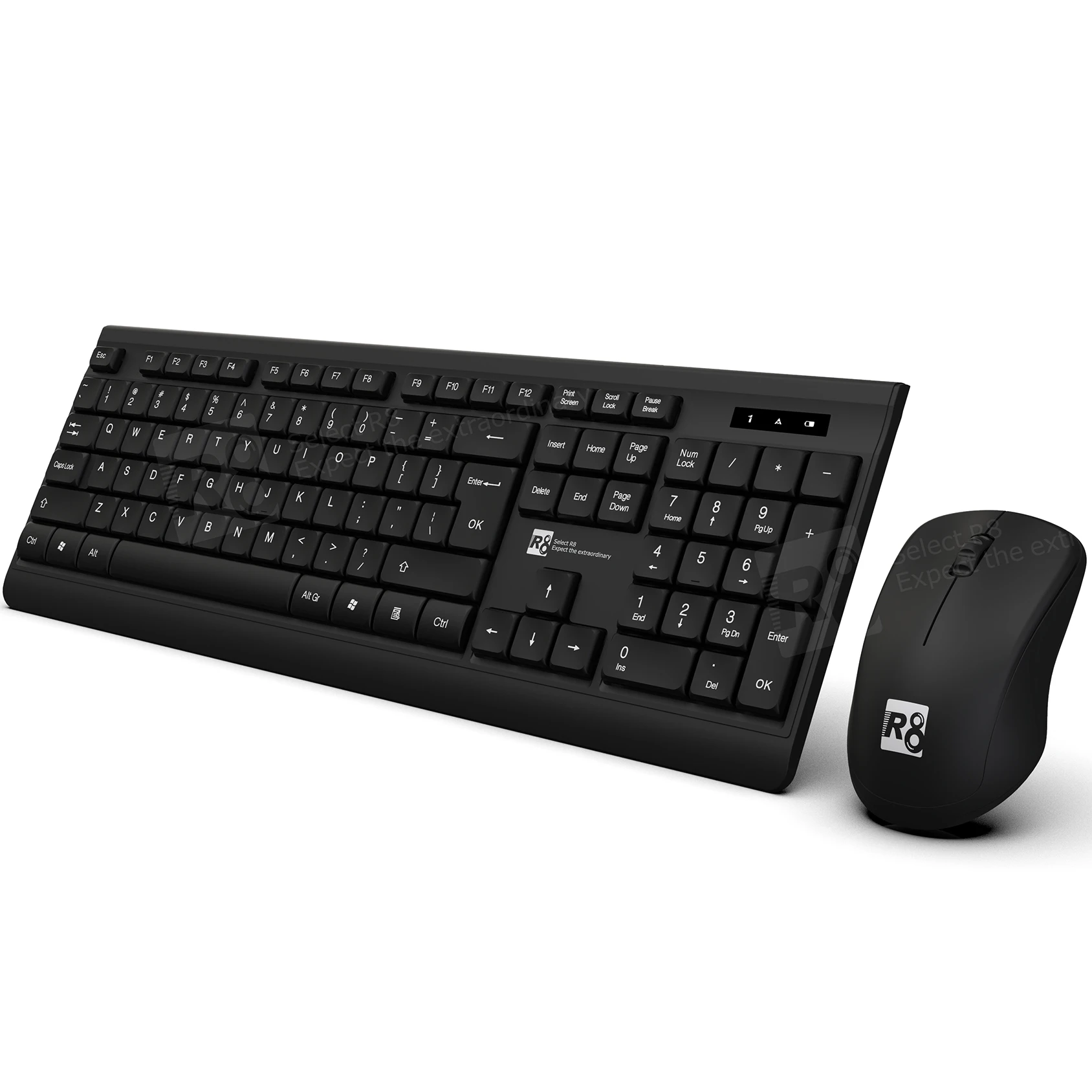 

Waterproof 2.4Ghz Ergonomic Wireless Mouse Keyboard Combo, Black/white/blue/pink