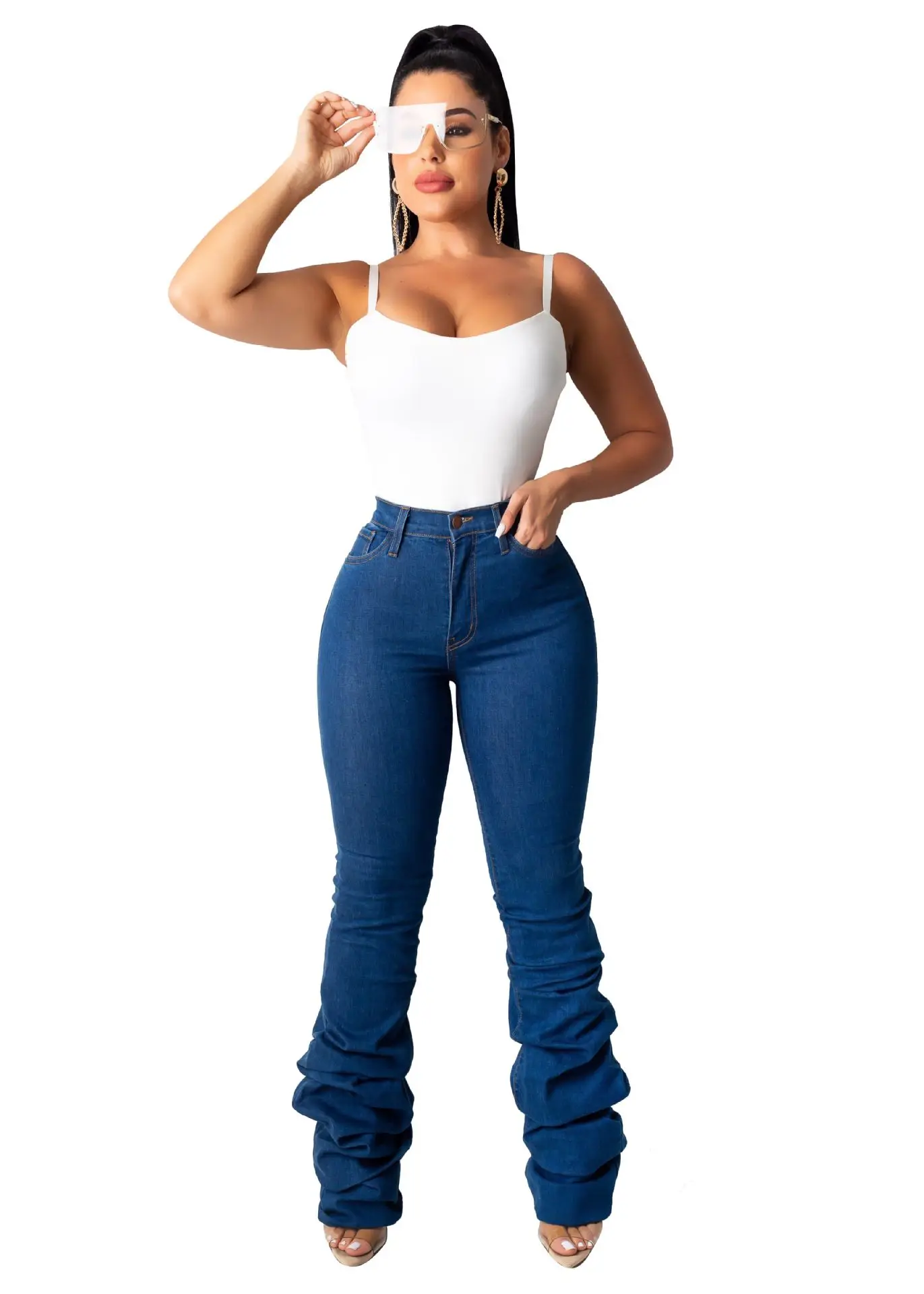 stacked jeans women