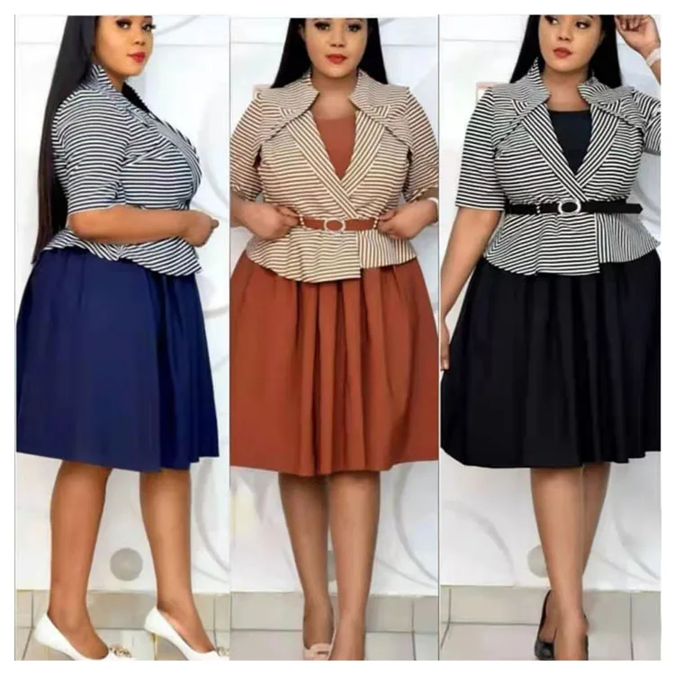 

V Neck Office Knee Length Dresses Work Office Half Sleeve Plus Size Women Casual Dress Maxi, Customized color
