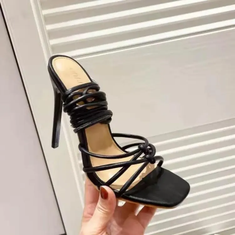 

Lace up ladies shoes 2021 arrivals women sexy shoes high thin heels square toes lace-up Frosted boots high heels Peep-toe pumps