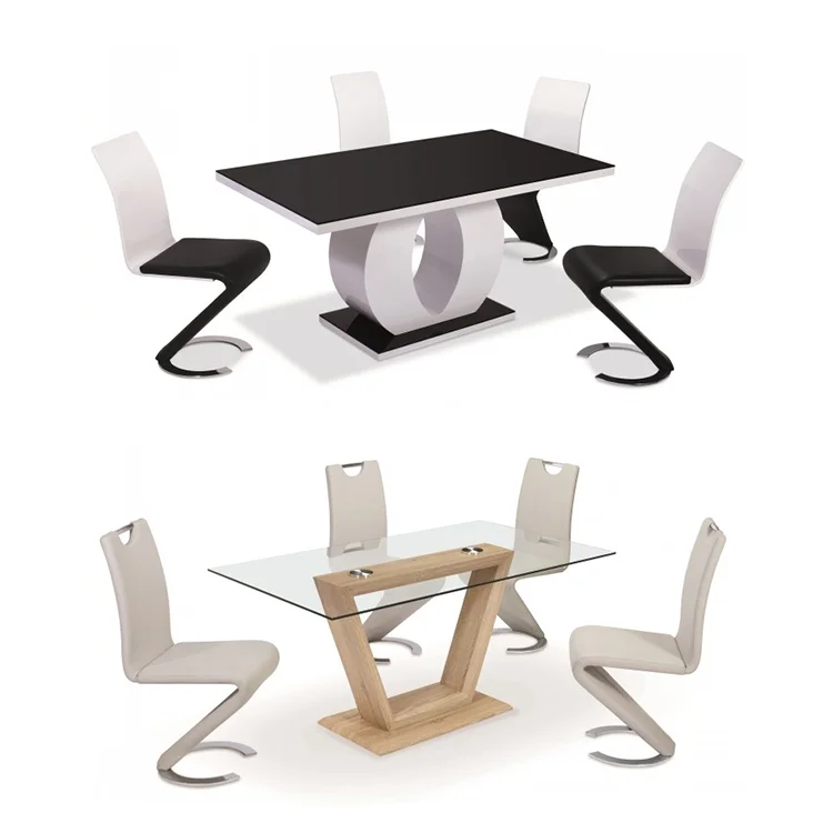 Wholesale price most popular PU black leather z shape dining chair