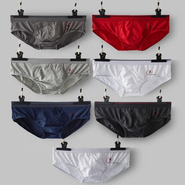 

Cotton men's underwear youth solid color breathable briefs, Customized color