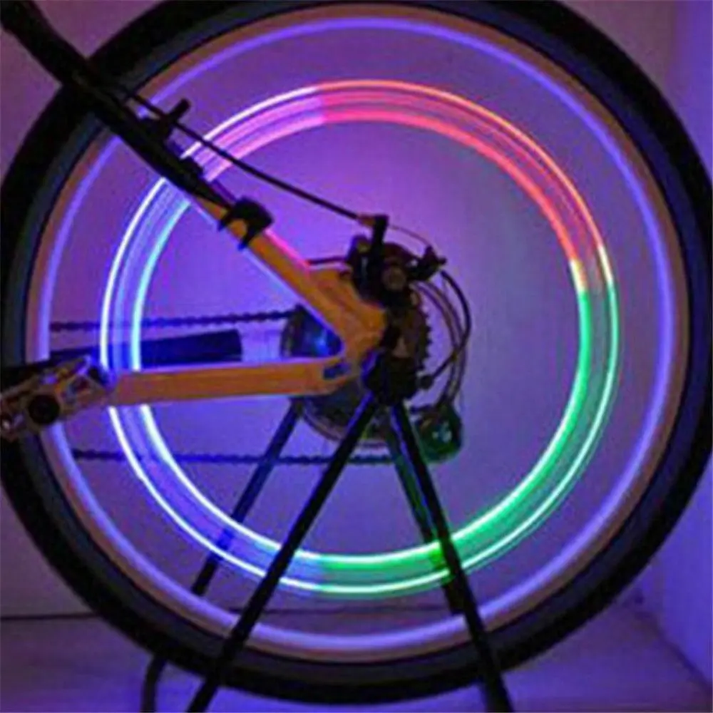 

Waterproof LED Tyre Wheel Valve Cap Light 7 Colors in 1 Flashing Bike Tire Stem Rim Lamp Neon Lights for Car Bicycle Motorcycle, Multicolor