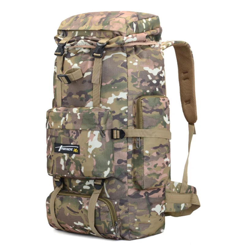 

Wholesale Custom Logo Men Outdoor Equipment Large Capacity Camping Hiking Backpack Bag 100L Army Camouflage Waterproof Foldable, Black, camouflage