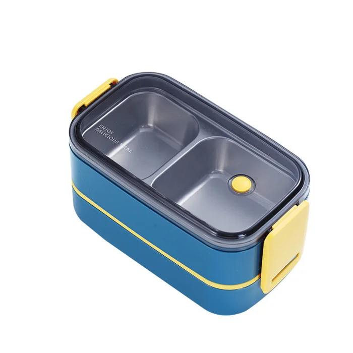 

304 Stainless Steel Double Layers Portable Separated Food Storage Container Bento Lunch Box