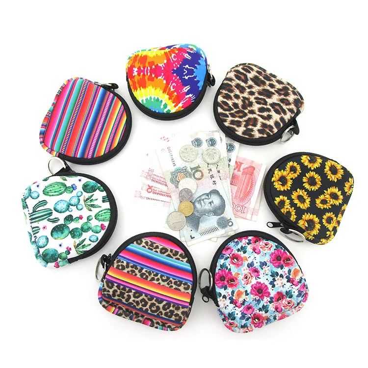 

2022 Wholesale Hot Selling Women Designer Fashion Customized Neoprene Coin Purse Small Bag Neoprene Wallet, Any colors are available