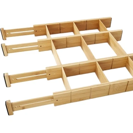 

Expandable kitchen wood bamboo drawer divider