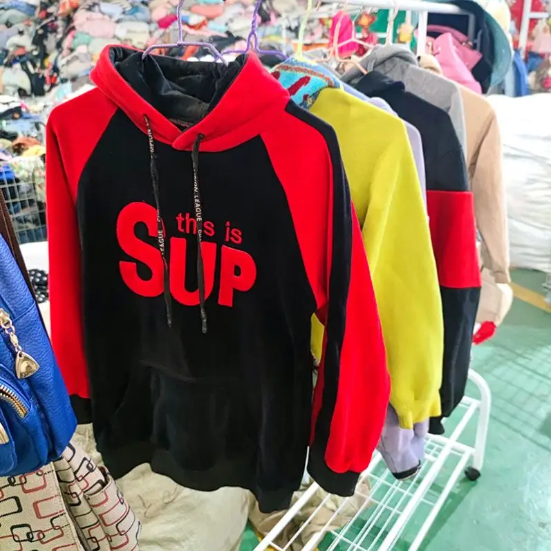 

Thrift Bales Of Clothes Used Hoodie Sweat Shirt Wholesale Top Grade Goods Second Hand Clothing, Mixed color