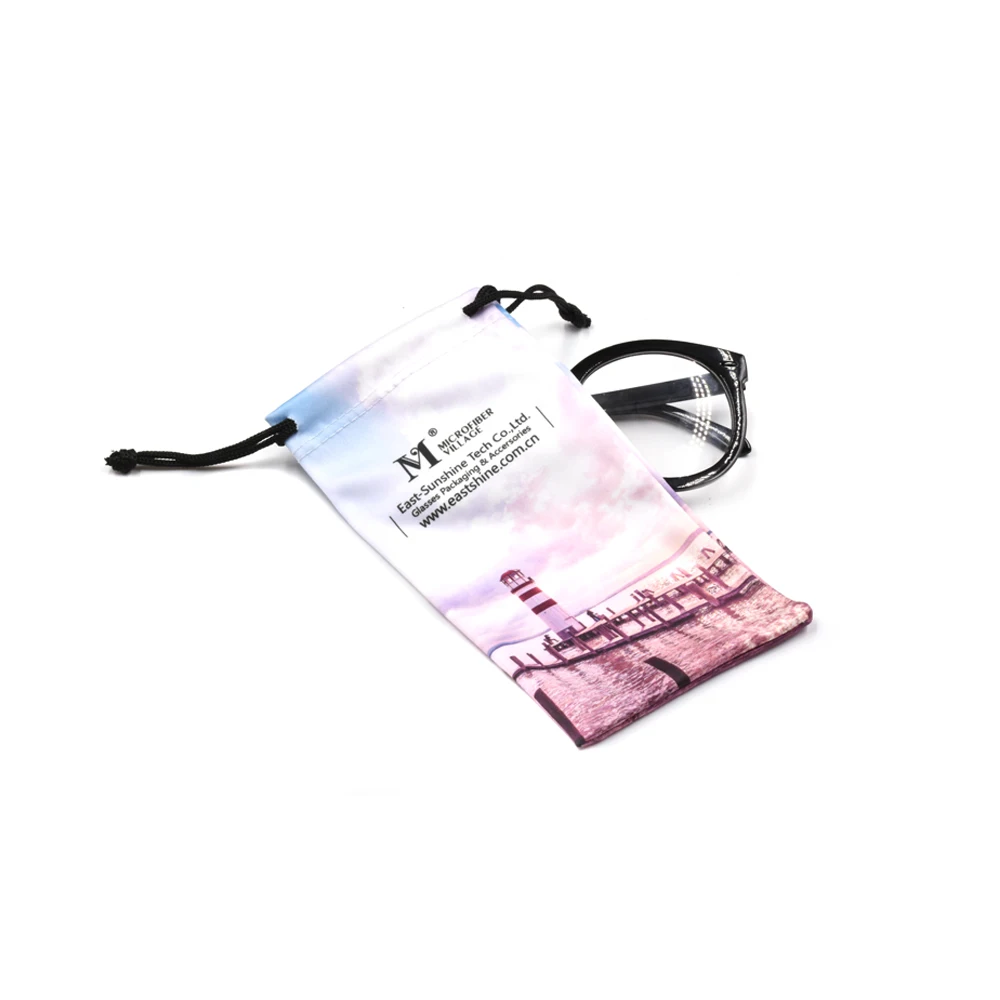 

Free sample microfiber reading eyeglasses pouch dust bag with offset printing, Custom