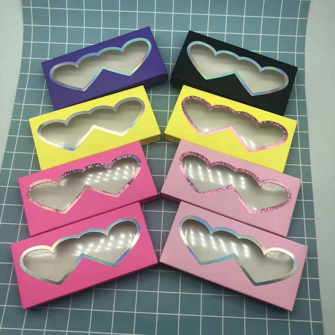 

Heart shaped lashpackaging window eyelash box empty eyelash packaging box bulk