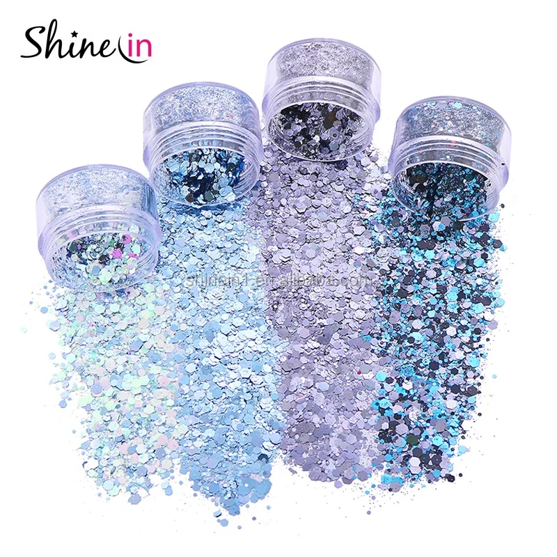 

Shinein Non-toxic Holographic Chunky Glitter Mixed Eye Face Body Glitter for Cosmetic Decoration