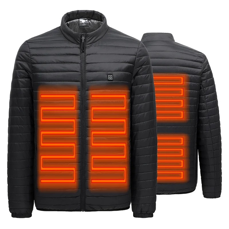

unisex winter thickening USB heating jacket three gears to adjust the temperature for heating jacket coat, Black/ blue