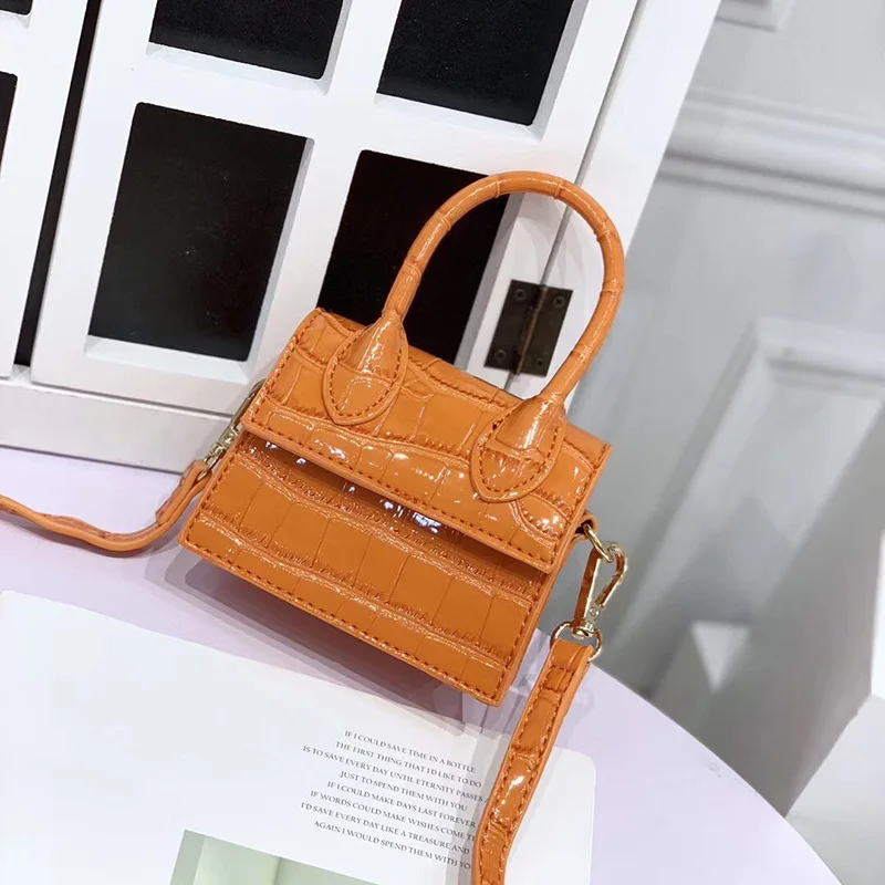 

2021 Fashion Designer Crocodile PU Leather Toddler Girl Purses Mini Shoulder Women Tote Purse Crossbody Candy Color Handbags, Customizable