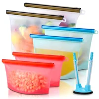 

Silicone Food Storage Bag Reusable Food Grade Leakproof Vacuum Cold Ziplock Silicone Food Storage Bag