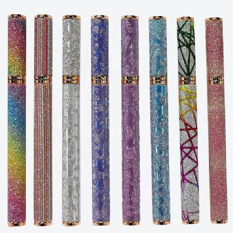 

Wholesale private label waterproof glitter color no logo magic adhesive eyelashes liner eyeliner glue pencil pen liquid eyeliner, Black/clear/coforful