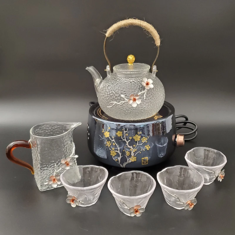 

Manufacturer Heat Resistant Borosilicate Glass Tea Set Clear Teapot With Heater Tea Cup Fair Cup Can Purchased Separately, Transparent color