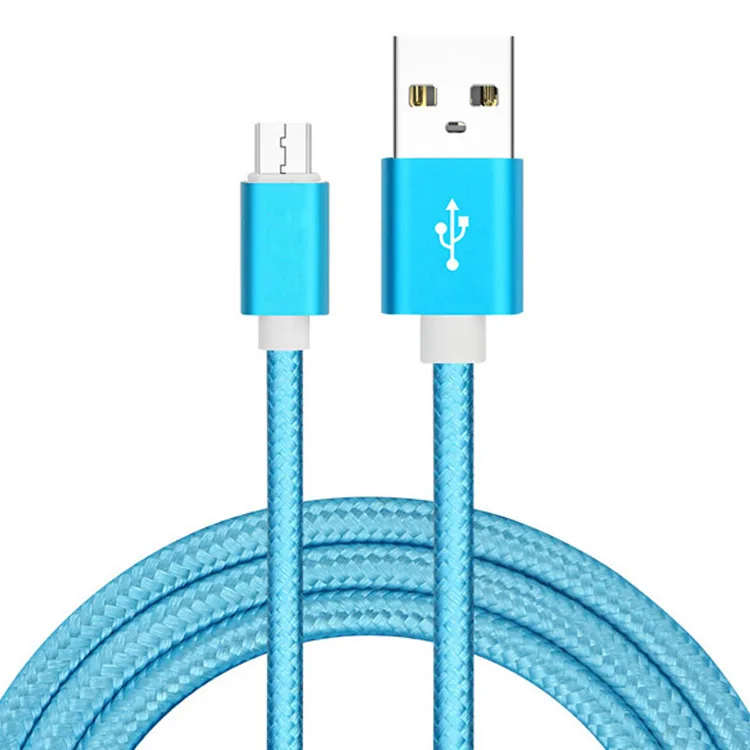 
Wholesale Long 1m 2m 3m for Mobile Phone Cable USB Nylon Braided Micro USB Cable Charging Cable for Iphone Samsung 