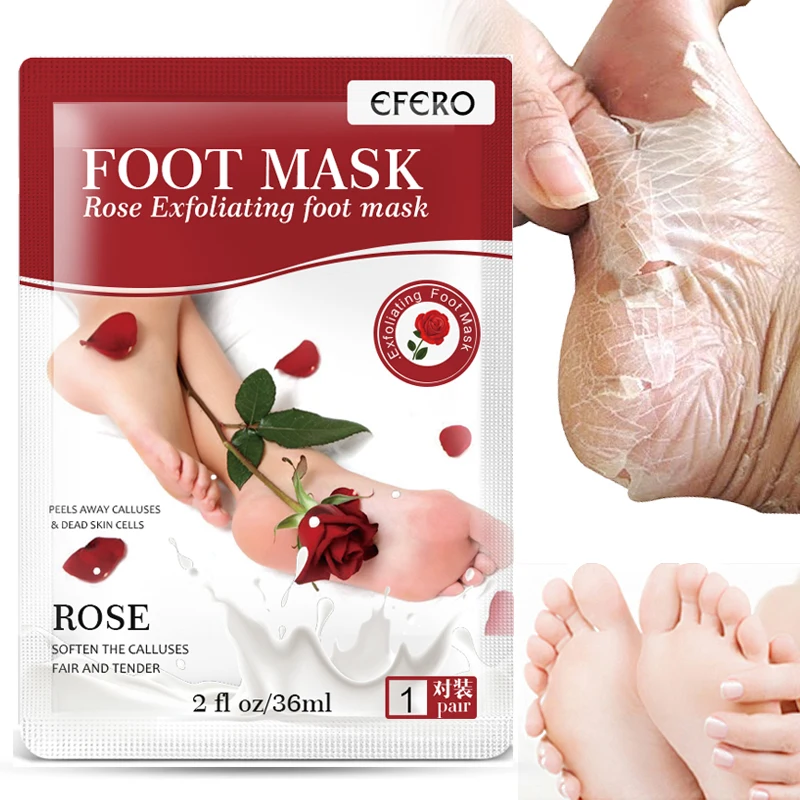 

Private label efero rose herbal organic peel moisturizing exfoliating peeling foot mask for remove dead skin