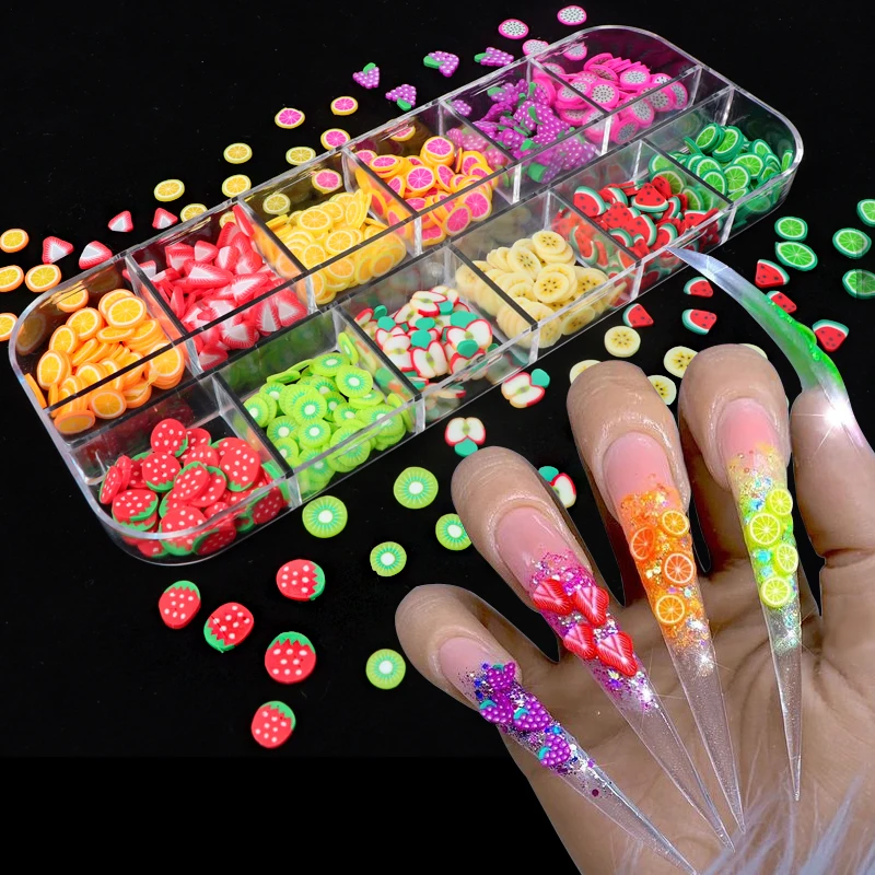 

Art 3D Fruit DIY Design Tiny Slices Decoration Acrylic Beauty Polymer Clay Nail Sticker Accessory