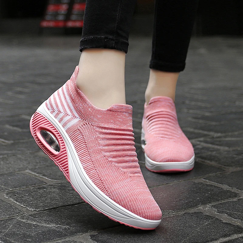 

Sock Shoes amazon top seller 2021 spring Comfor Fly Fabric air running sport dance Women Casual Sneaker Knitted Sock Shoes Woman