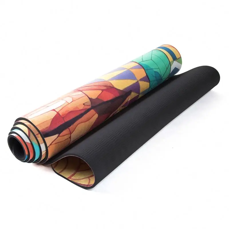 

Eco friendly 5mm comfort foam TPE suede yoga mat, Blue/purple/green/pink/black